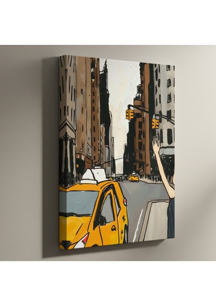 New York Taksi Illüstrasyon Tablosu