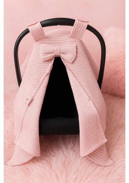 %100 Pamuklu Pembe Örgü Pikeli Tekli Puset Örtüsü fiyatları