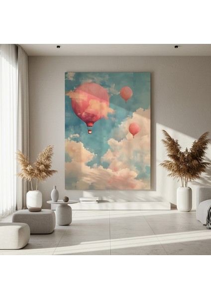 Pembe Balonlar Soyut Yağlı Boya Tablosu fırsatları