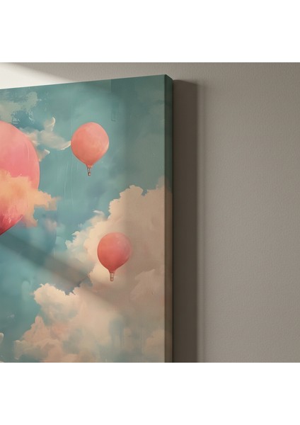 Pembe Balonlar Soyut Yağlı Boya Tablosu indirimleri