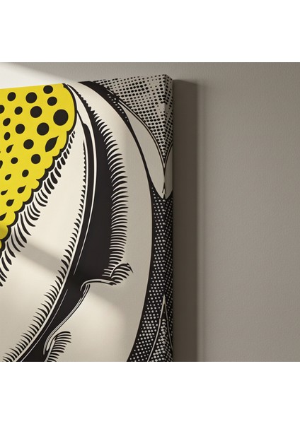 Soyut Pop Art Tarzı Sarı ve Siyah Noktalı Desenli Tablo indirimleri