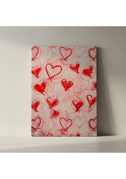 Soyut Kalp Desenli Modern Sanat Tablosu fiyatları