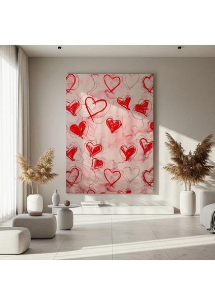 Soyut Kalp Desenli Modern Sanat Tablosu fırsatları