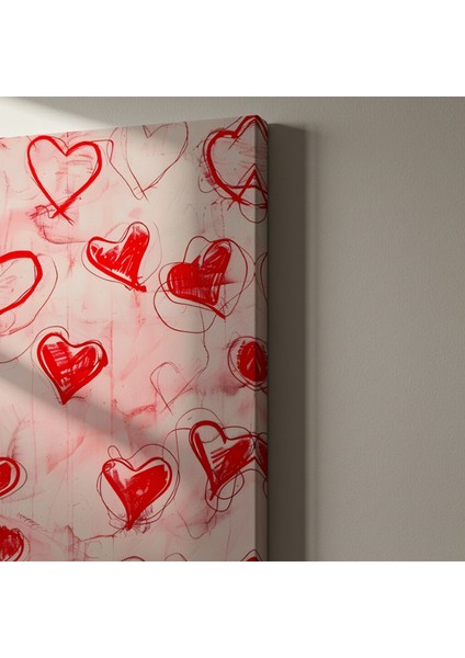 Soyut Kalp Desenli Modern Sanat Tablosu indirimleri