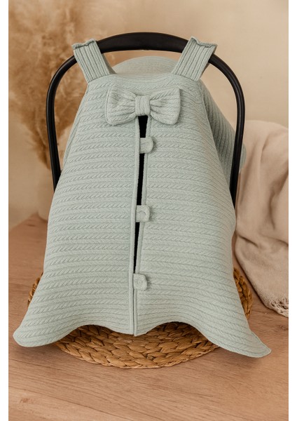 %100 Pamuklu Çağla Yeşili Örgü Pikeli Tekli Puset Örtüsü fiyatları