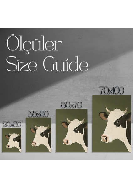 Modern Tarz Inek Portresi Tablosu modelleri