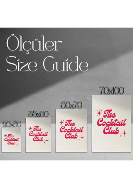 Retro Kokteyl Kulübü Tipografi Tablosu modelleri