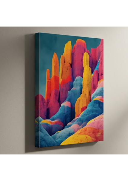 Soyut Renkli Dağlar Modern Sanat Tablosu