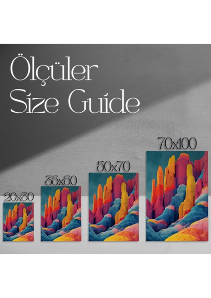 Soyut Renkli Dağlar Modern Sanat Tablosu modelleri