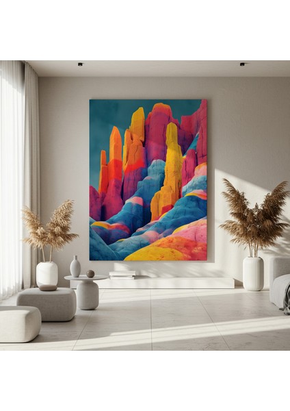 Soyut Renkli Dağlar Modern Sanat Tablosu fırsatları