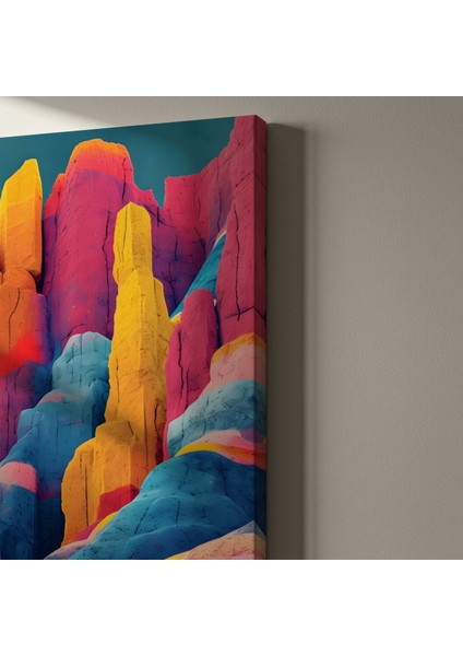 Soyut Renkli Dağlar Modern Sanat Tablosu indirimleri