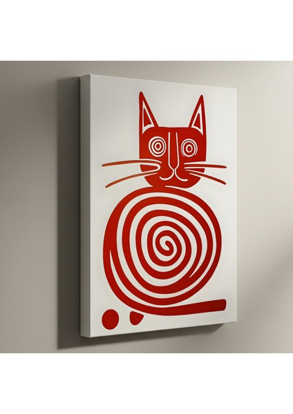 Soyut Kedi Illüstrasyon Tablosu