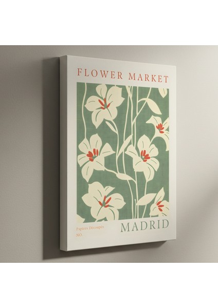 Madrid Çiçek Pazarı Botanik Illüstrasyon Tablosu