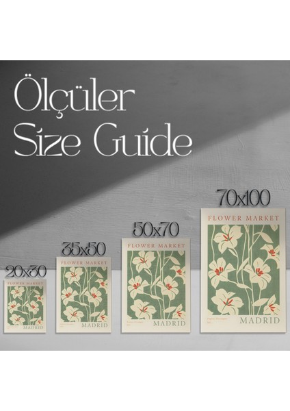 Madrid Çiçek Pazarı Botanik Illüstrasyon Tablosu modelleri