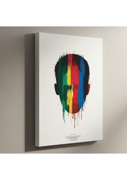 Soyut Boya Damlası Portre Tablosu