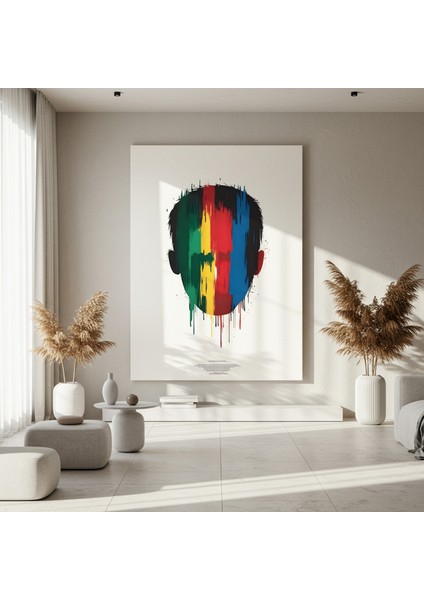 Soyut Boya Damlası Portre Tablosu fırsatları