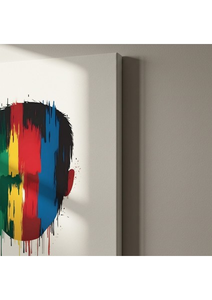 Soyut Boya Damlası Portre Tablosu indirimleri