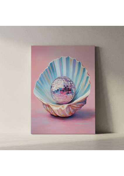 Disko Topu ve Kabuk Soyut Yağlıboya Tablosu fiyatları