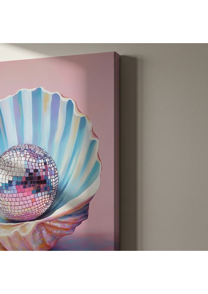 Disko Topu ve Kabuk Soyut Yağlıboya Tablosu indirimleri