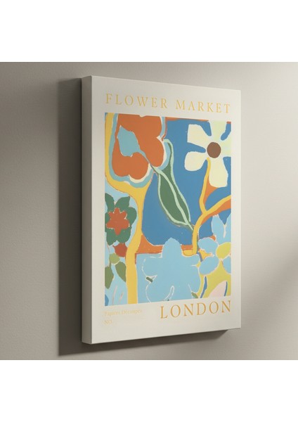 Modern Tarzı Çiçek Desenli Soyut Sanat Tablosu