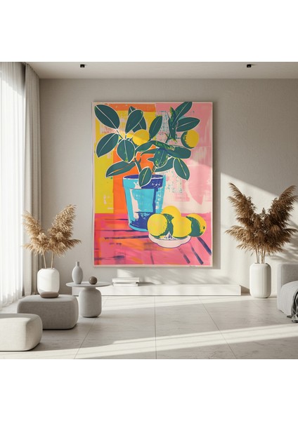 Neon Pop Art Limon Ağacı Tablosu fırsatları