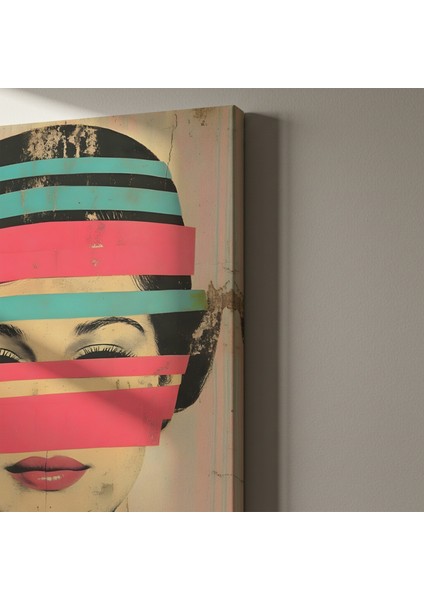 Soyut Kolaj Tekniğiyle Gerçekleştirilmiş Kadın Portresi Tablosu indirimleri