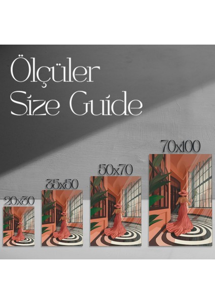 Modernist Kadın Figürü Illüstrasyon Tablosu modelleri