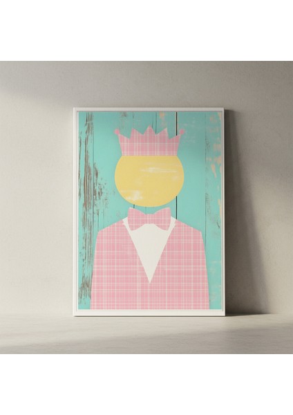 Pembe ve Turkuaz Tonlarında Eklektik Tarz Illüstrasyon Tablosu fiyatları