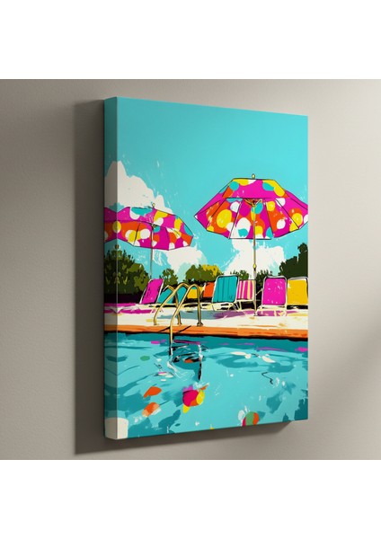 Havuz Kenarı Pop Art Tablosu
