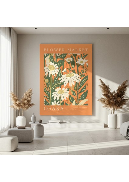 Osaka Papatya Çiçek Tarzı Botanik Illüstrasyon Tablosu fırsatları