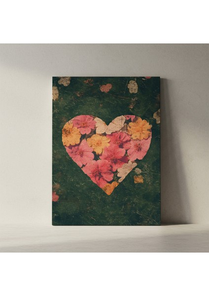 Kalp Çiçekleri Soyut Sanat Tablosu fiyatları