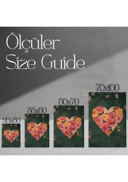 Kalp Çiçekleri Soyut Sanat Tablosu modelleri