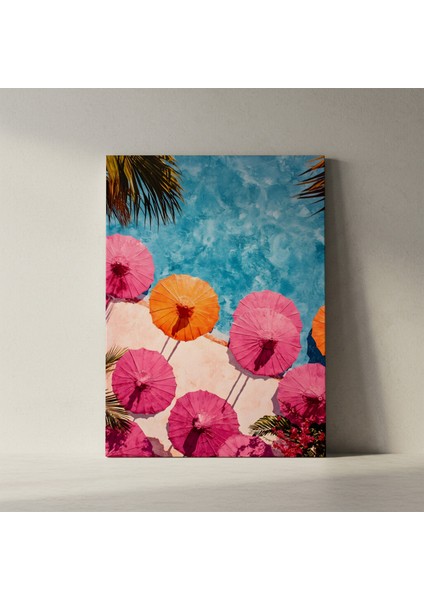 Havuz Kenarı Şemsiyeler Soyut Sanat Tablosu fiyatları