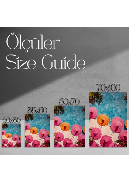 Havuz Kenarı Şemsiyeler Soyut Sanat Tablosu modelleri