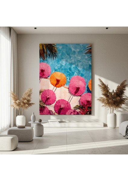 Havuz Kenarı Şemsiyeler Soyut Sanat Tablosu fırsatları