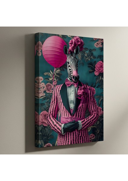 Zebra Şıklığı Sürrealist Illüstrasyon Tablosu