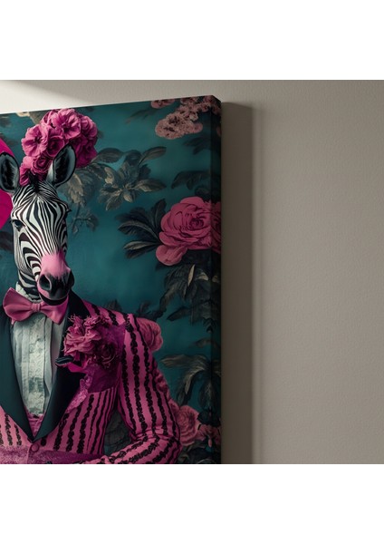 Zebra Şıklığı Sürrealist Illüstrasyon Tablosu indirimleri