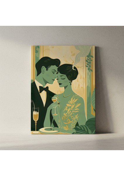 Art Deco Romantik Çift Portresi Tablosu fiyatları