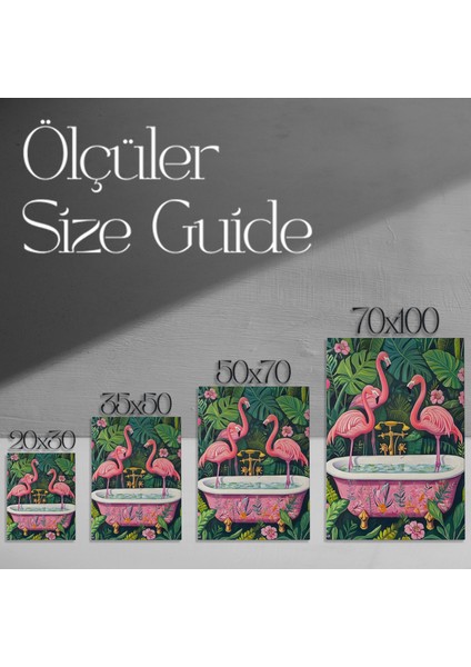 Flamingolar ve Tropikal Bitkiler Akrilik Tablo modelleri