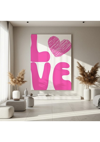 Pembe Kalpli Aşk Illüstrasyon Tablosu fırsatları