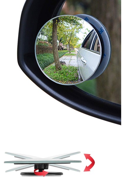 Çerçevesiz Kör Nokta Aynası Park Aynası 360 Derece 3m Foam Yapıştırıcılı Hareketli 2 Adet fırsatları