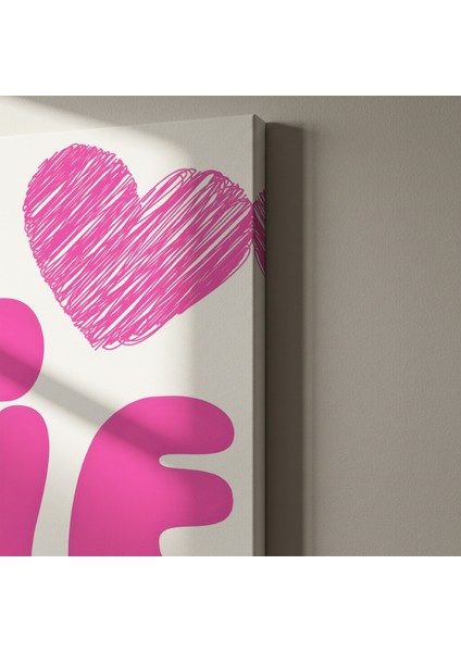 Pembe Kalpli Aşk Illüstrasyon Tablosu indirimleri