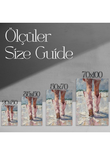 Pembe Kovboy Çizmeleriyle Kumsalda Iz Bırakan Kadın Yağlı Boya Tablosu modelleri