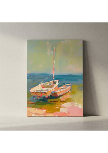 Soyut Tarzda Yelkenli Tekne Tablosu fiyatları