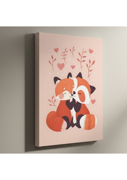 Sevgili Tilkiler Modern Sanat Tablosu