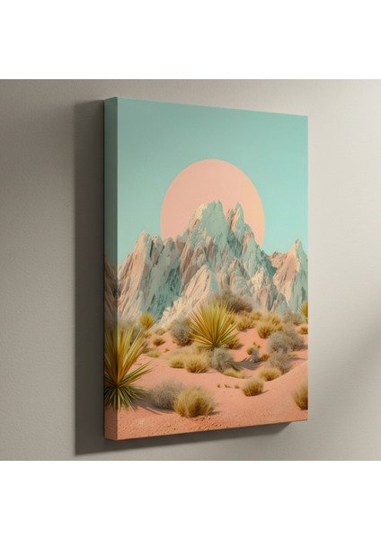 Pastel Dağlar Soyut Sanat Tablosu