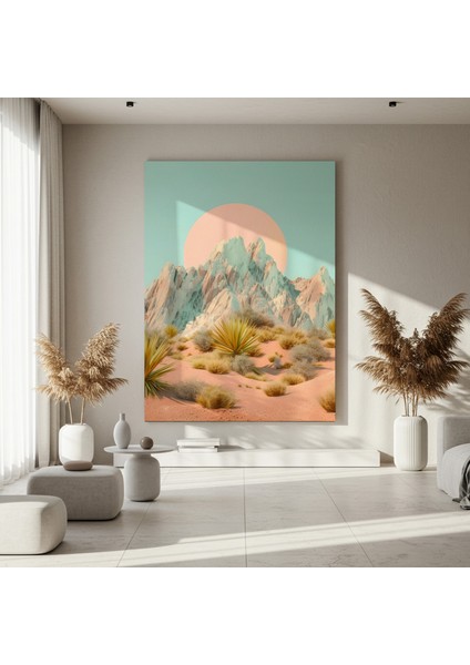 Pastel Dağlar Soyut Sanat Tablosu fırsatları