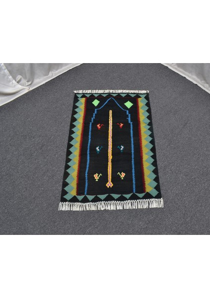 Yeni El Dokuması Benzersiz Bayburt Mihraplı Seccade Siyah Yün Kilim 6403 fiyatları