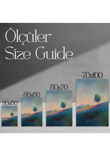 Tek Ağaç Altında Düşlemsel Manzara Tablosu modelleri