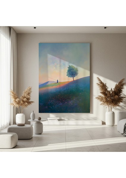Tek Ağaç Altında Düşlemsel Manzara Tablosu fırsatları